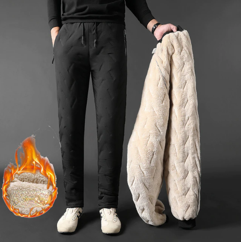 Pantalones deportivos de lana de cordero de invierno para hombre