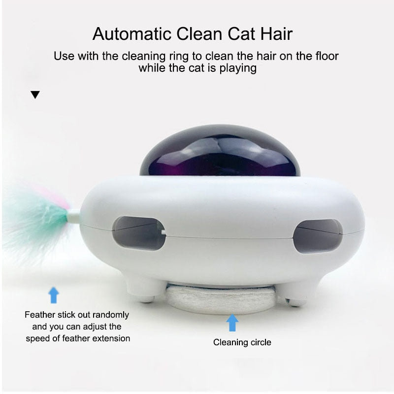 Electric Cat Feather Teaser & Floor Cleaner