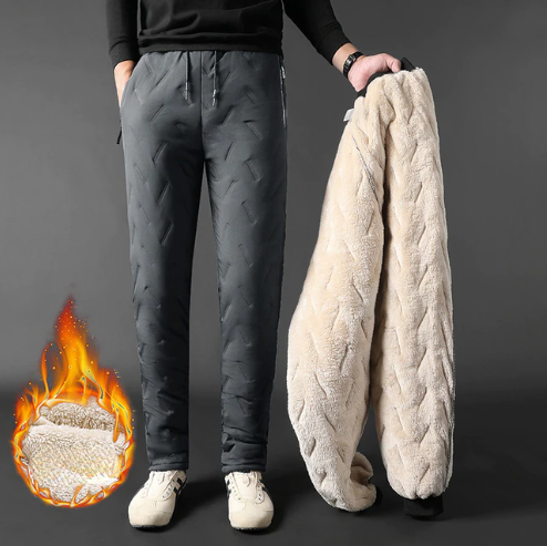 Pantalones deportivos de lana de cordero de invierno para hombre