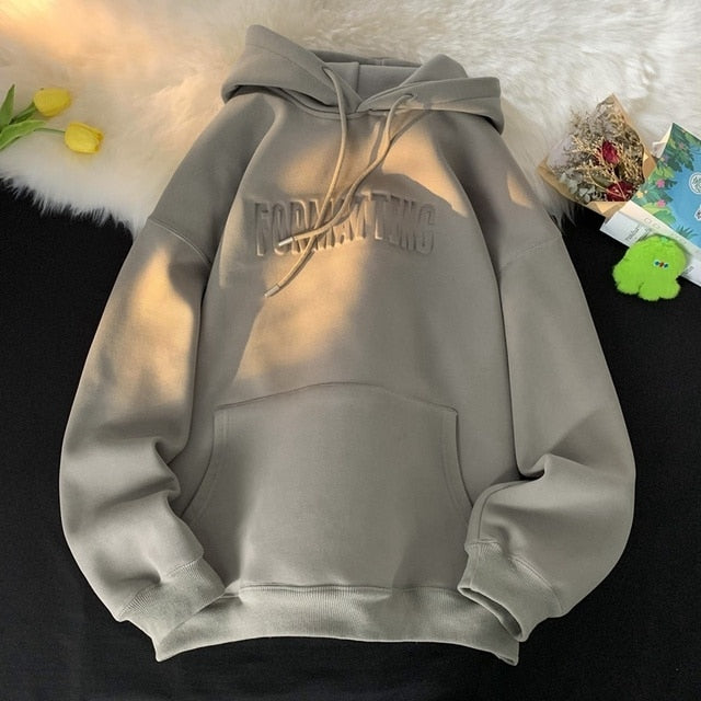 Sudaderas con capucha gruesas para mujer con letras de invierno