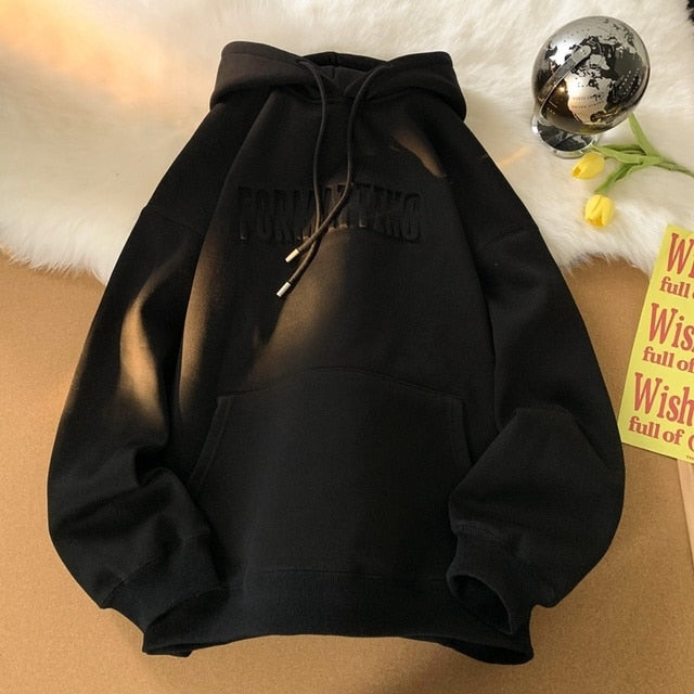 Sudaderas con capucha gruesas para mujer con letras de invierno
