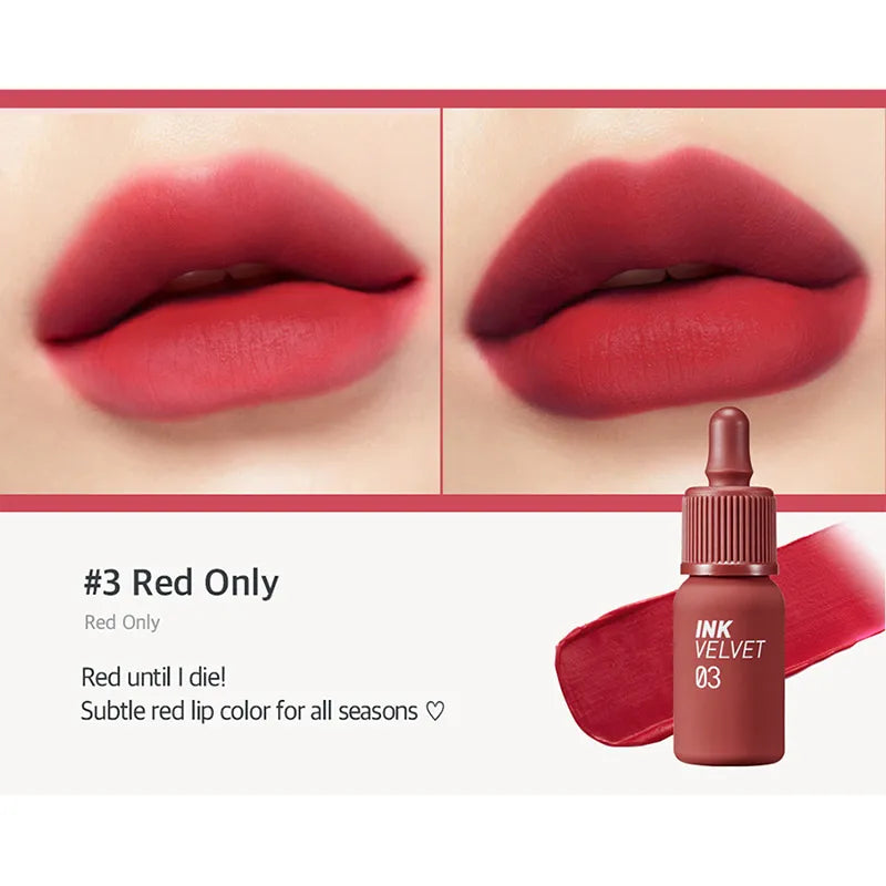 PERIPERA Ink Velvet 18 Colors Lip Tint Stain, High Pigment Color, Not Animal Tested