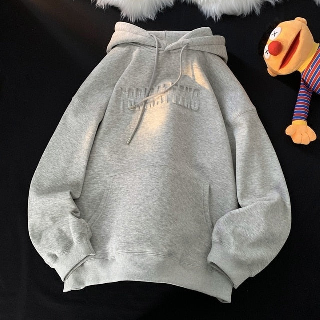 Sudaderas con capucha gruesas para mujer con letras de invierno