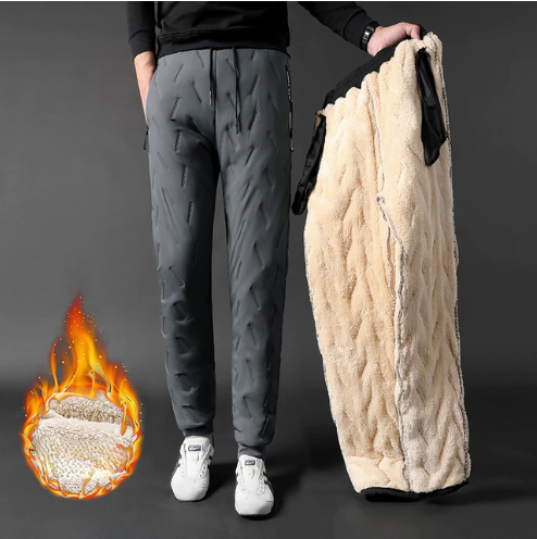 Pantalones deportivos de lana de cordero de invierno para hombre