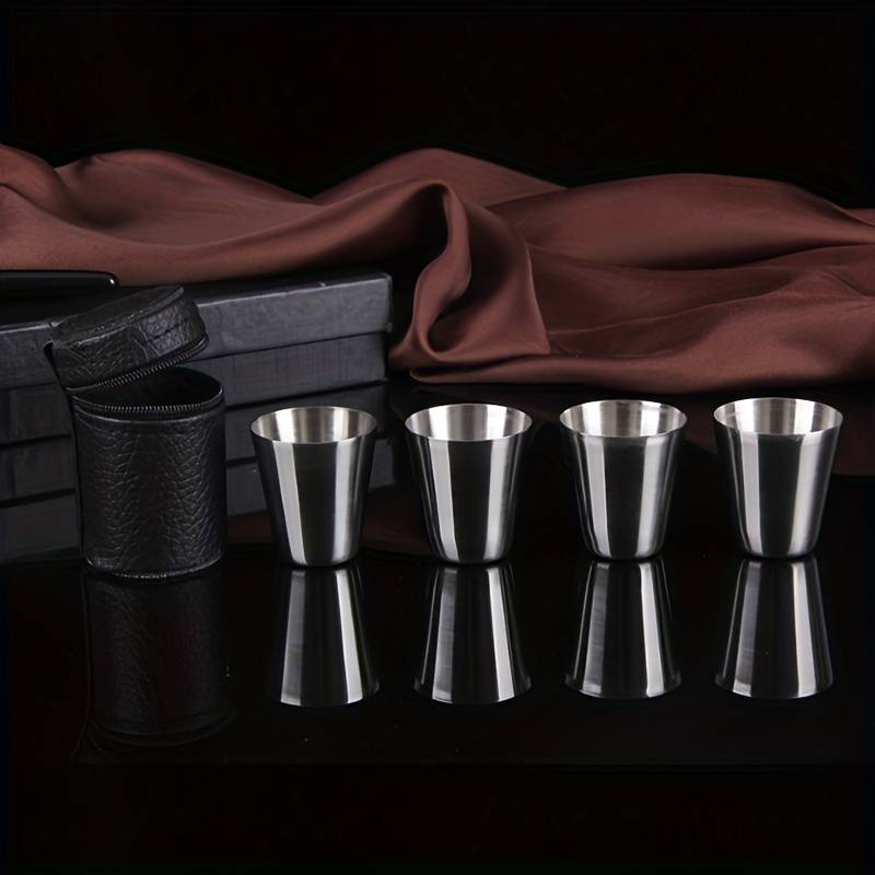 Stainless Steel Shot Glasses - 4 pieces