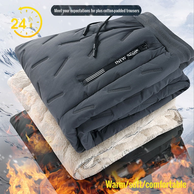 Pantalones deportivos de lana de cordero de invierno para hombre