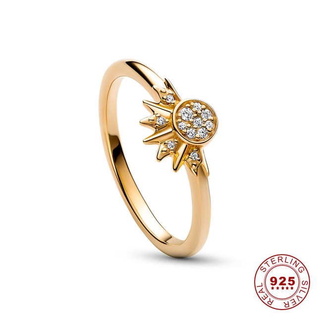 Sparkling Moon And Sun Rings - Celestial Blue