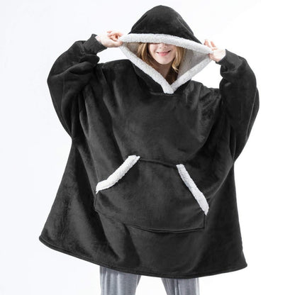 Manta de sofá polar de felpa suave de invierno con capucha