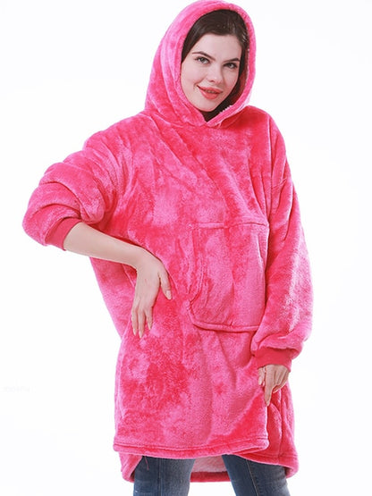 Manta de sofá polar de felpa suave de invierno con capucha
