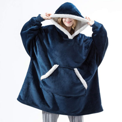 Manta de sofá polar de felpa suave de invierno con capucha