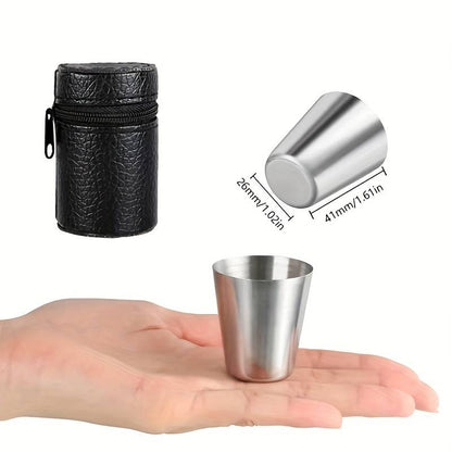Stainless Steel Shot Glasses - 4 pieces