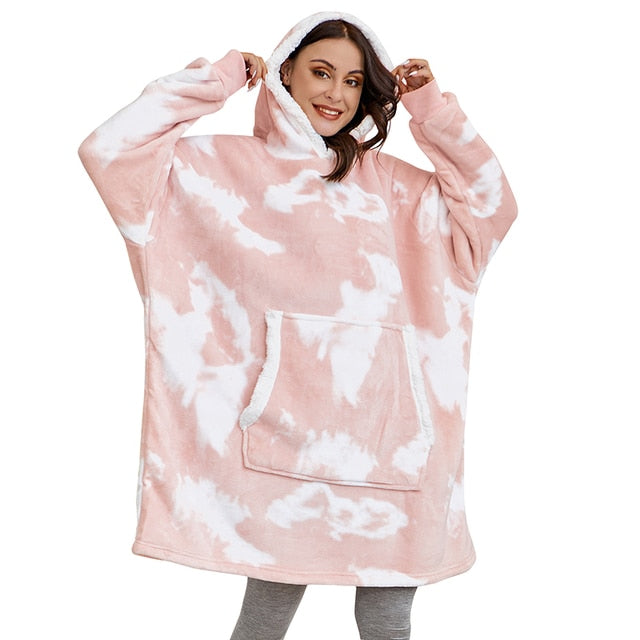 Manta de sofá polar de felpa suave de invierno con capucha