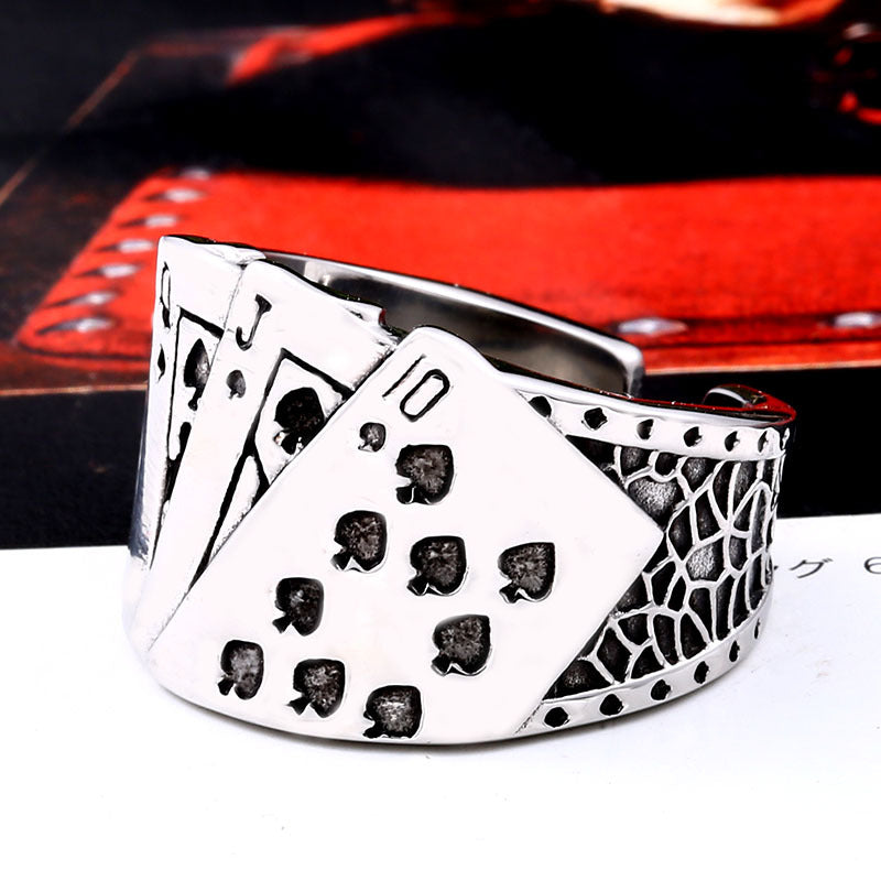 Anillo para hombre amante del póquer