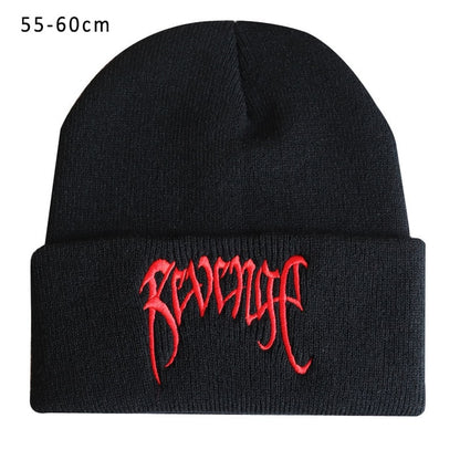Winter Black Knitted Revenge Beanie