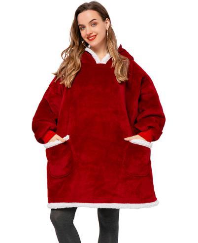 Manta de sofá polar de felpa suave de invierno con capucha