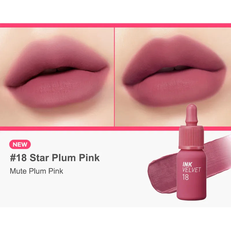 PERIPERA Ink Velvet 18 Colors Lip Tint Stain, High Pigment Color,  Not Animal Tested