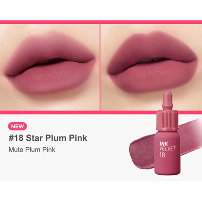 PERIPERA Ink Velvet 18 Colors Lip Tint Stain, High Pigment Color,  Not Animal Tested