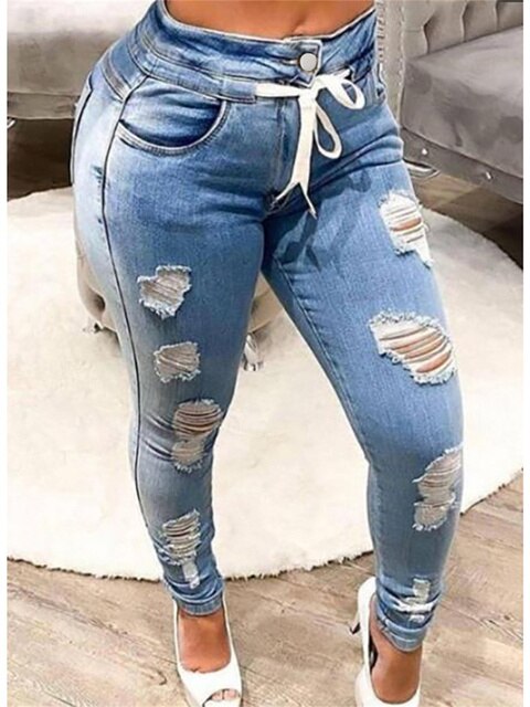 Distressed Jeans - Mid Rise