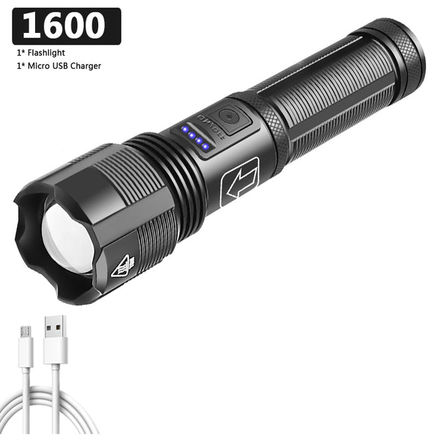 High Power Led Rechargable USB Flashlight