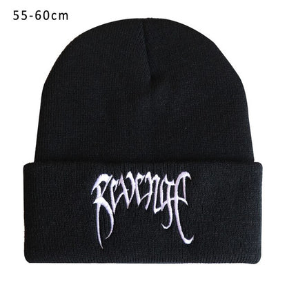 Winter Black Knitted Revenge Beanie