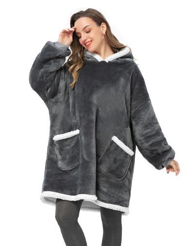 Manta de sofá polar de felpa suave de invierno con capucha