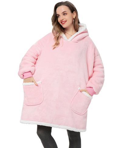 Manta de sofá polar de felpa suave de invierno con capucha