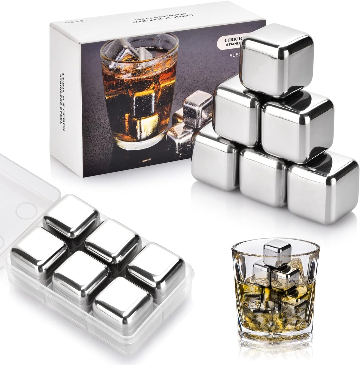 Whiskey Stones -Stainless Steel Ice Cubes
