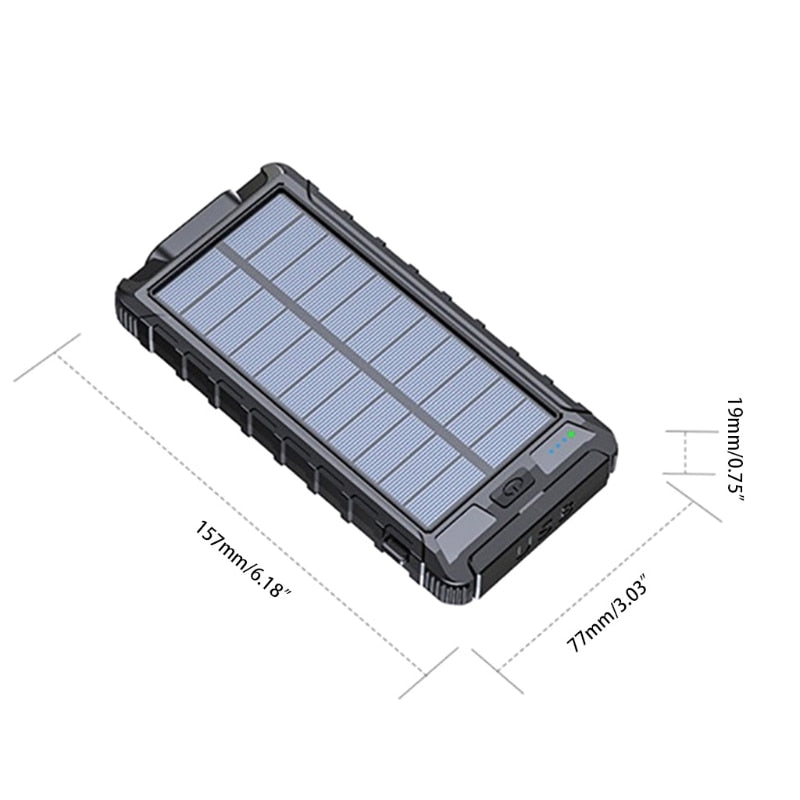 Solar Charger, 20000mAh Portable Outdoor Waterproof Solar Power Bank