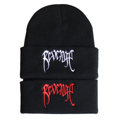 Winter Black Knitted Revenge Beanie