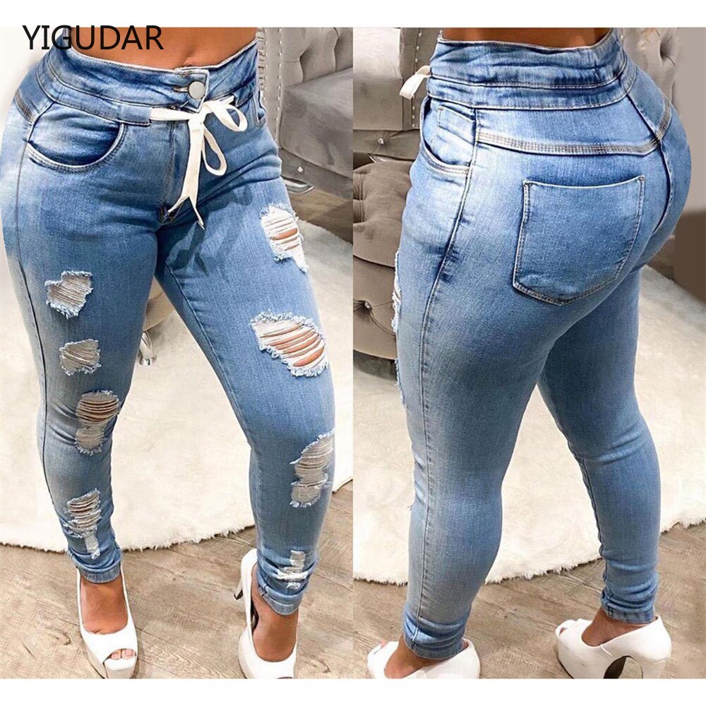 Distressed Jeans - Mid Rise