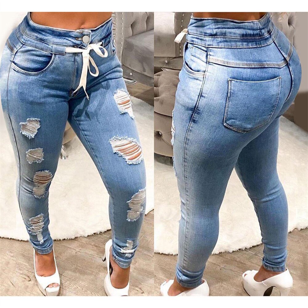 Distressed Jeans - Mid Rise