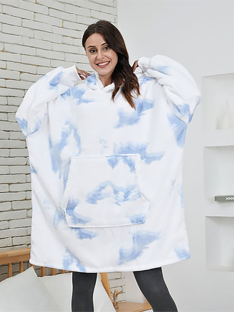 Manta de sofá polar de felpa suave de invierno con capucha