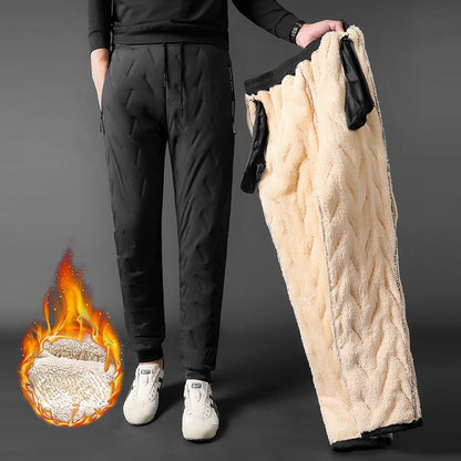 Pantalones deportivos de lana de cordero de invierno para hombre