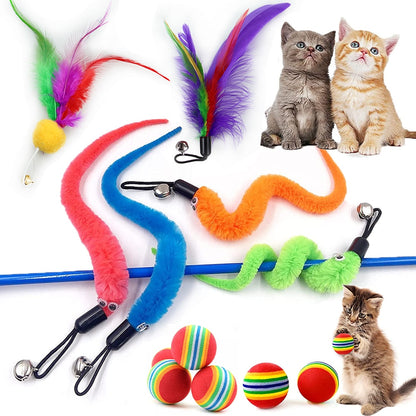 Juguetes para gatos: pluma y pelota interactivas